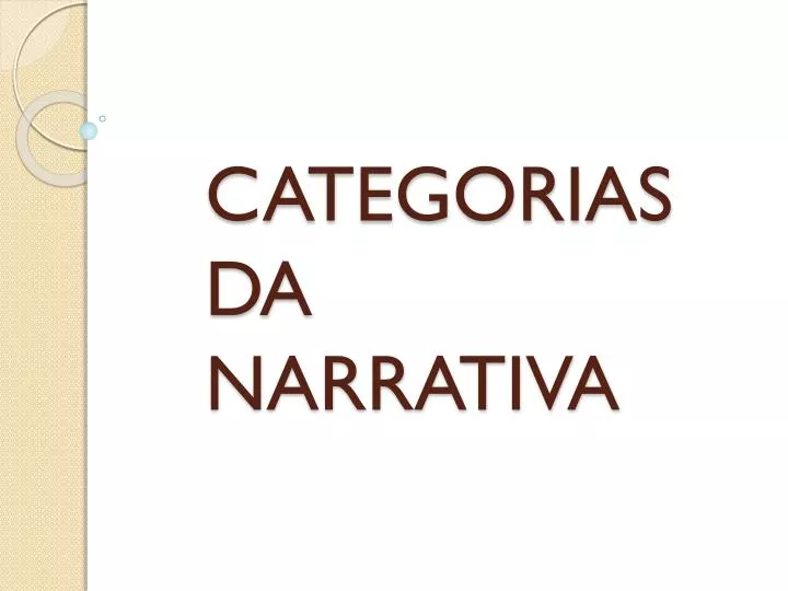 categorias da narrativa