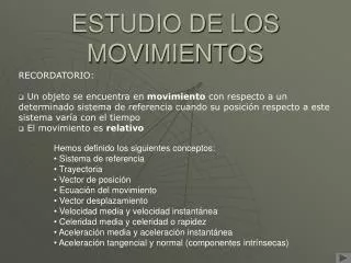 estudio de los movimientos