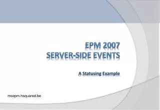EPM 2007 Server-Side Events