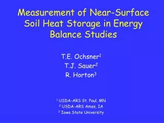 Measurement of Near-Surface Soil Heat Storage in Energy Balance Studies