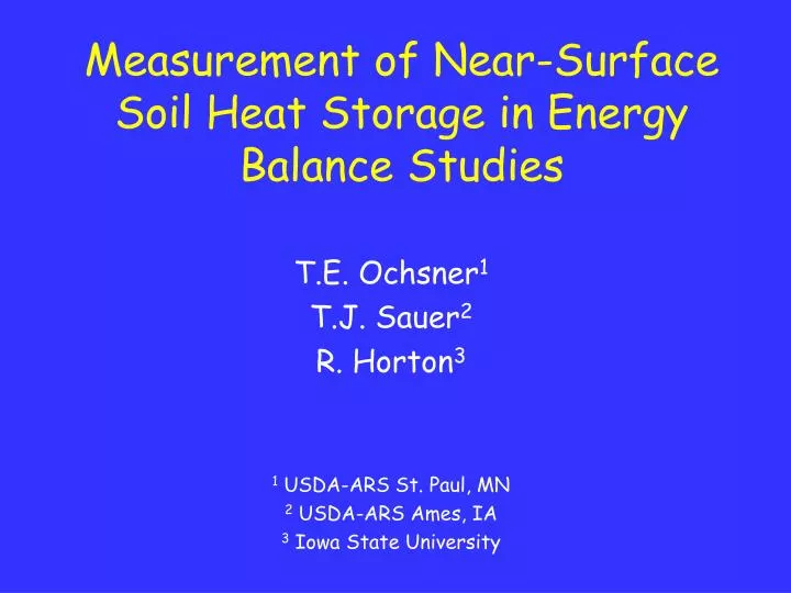 measurement of near surface soil heat storage in energy balance studies