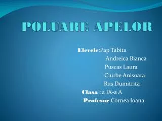 poluare apelor