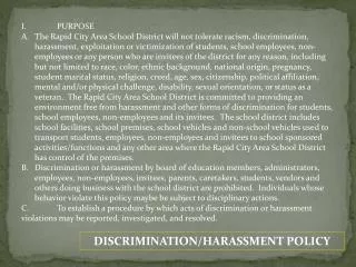 DISCRIMINATION/HARASSMENT POLICY