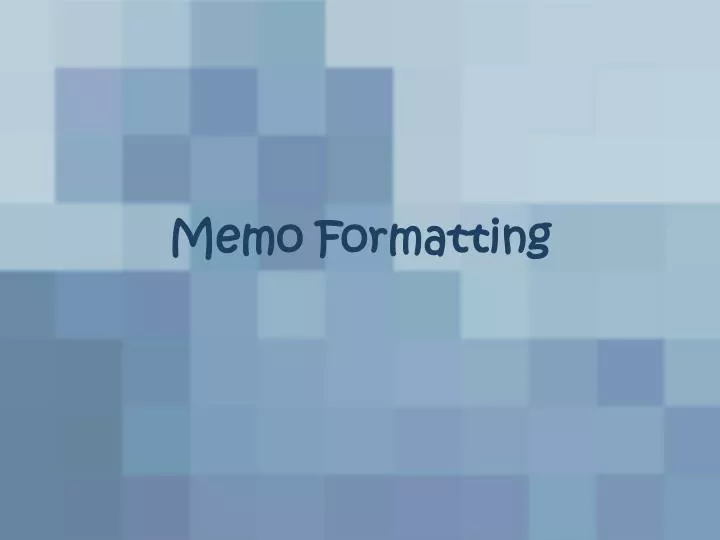 memo formatting