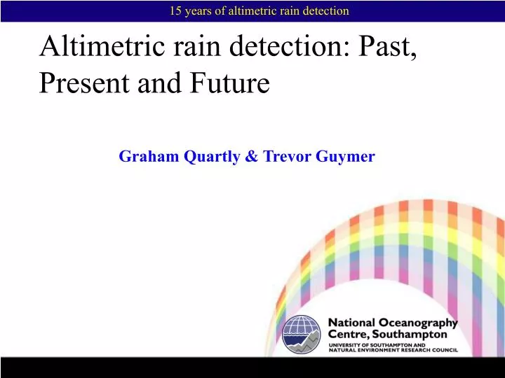 altimetric rain detection past present and future