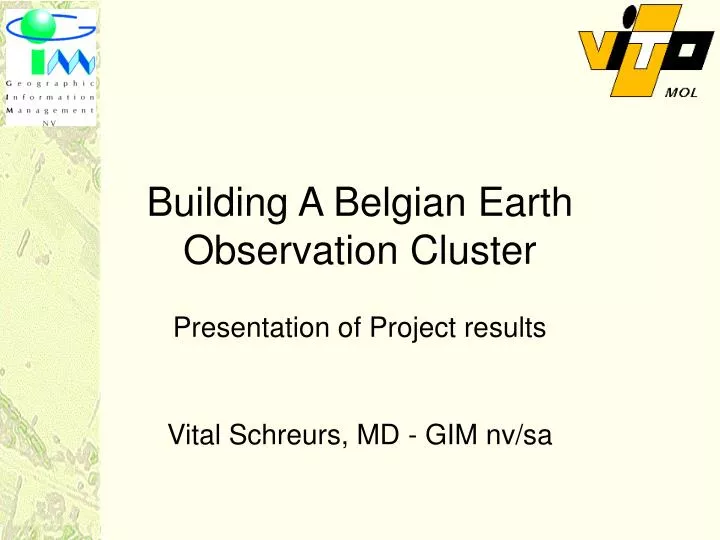 building a belgian earth observation cluster