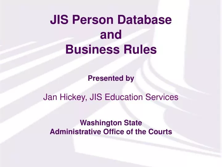 jis person database and business rules