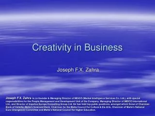 Creativity in Business