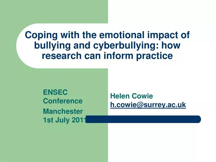 coping with the emotional impact of bullying and cyberbullying how research can inform practice