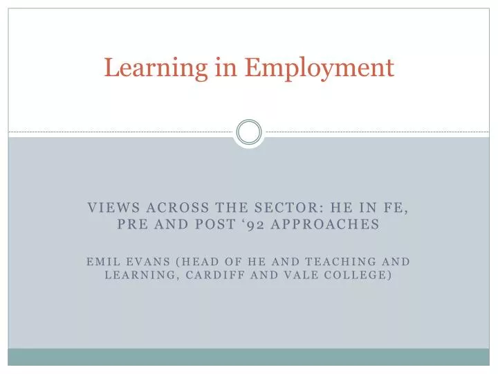 learning in employment