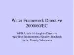Water Framework Directive 2000/60/EC - slide 1