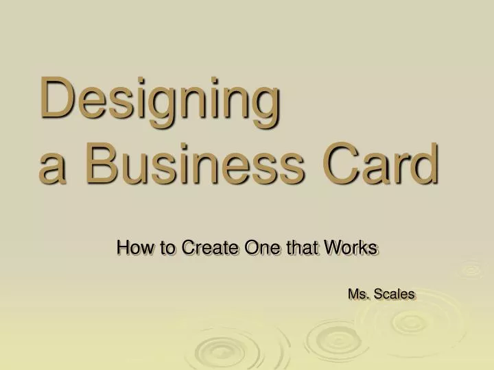 designing a business card