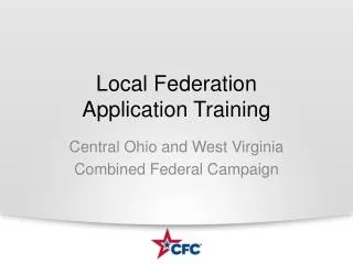 Local Federation Application Training