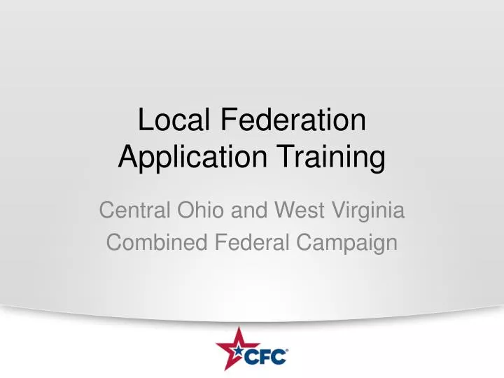 local federation application training