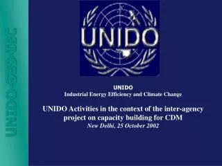 UNIDO Industrial Energy Efficiency and Climate Change
