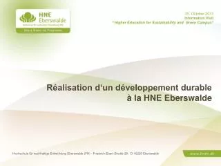 r alisation d un d veloppement durable la hne eberswalde