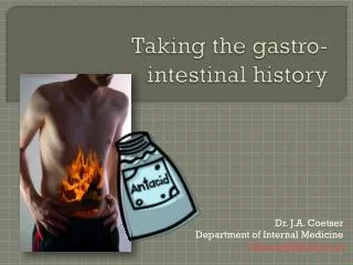 Taking the gastro- intestinal history