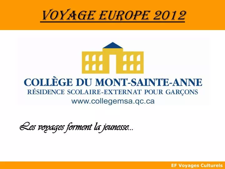 voyage europe 2012