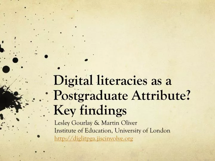 digital literacies as a postgraduate attribute key findings