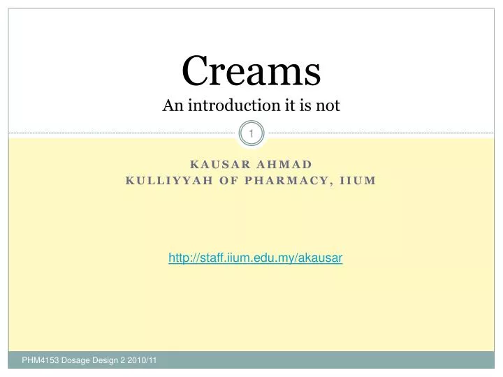 creams an introduction it is not