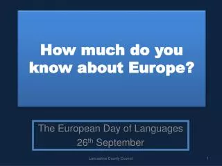How much do you know about Europe?