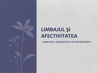 limbajul i afectivitatea