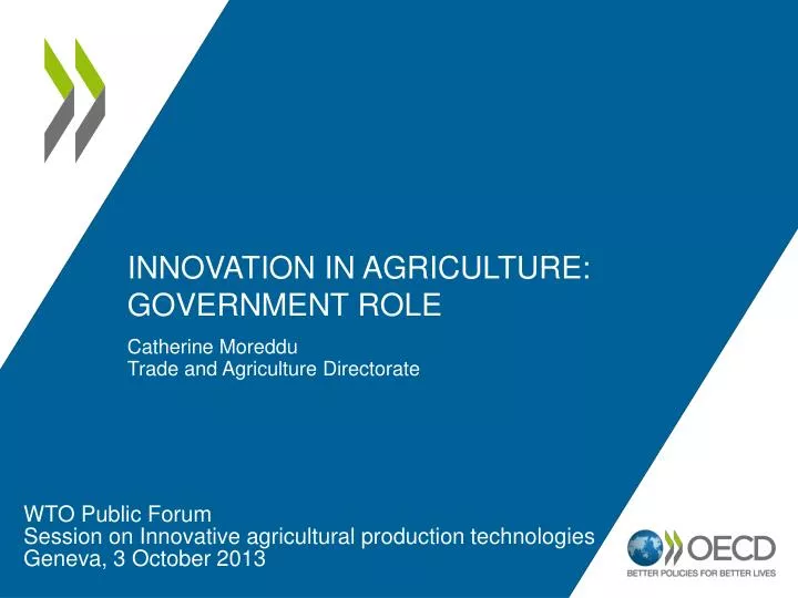 innovation in agriculture government role