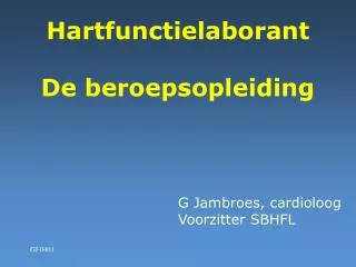 hartfunctielaborant de beroepsopleiding