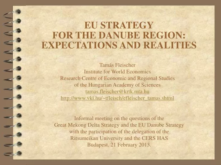 eu strategy for the danube region expectations and realities