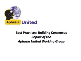 Best Practices: Building Consensus Report of the Aphasia United Working Group