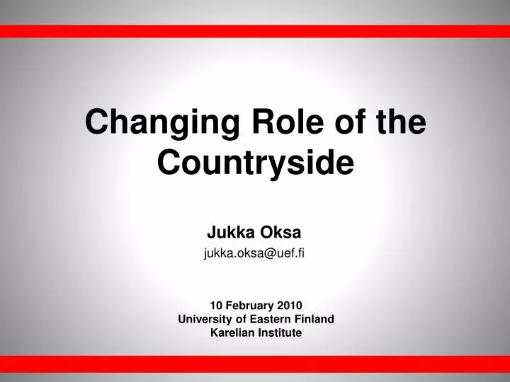 changing role of the countryside