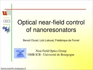 Optical near-field control of nanoresonators