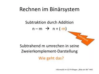 rechnen im bin rsystem
