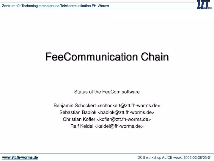 feecommunication chain