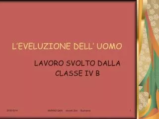 l eveluzione dell uomo