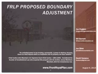 FRLP Proposed BOUNDARY ADJUSTMENT