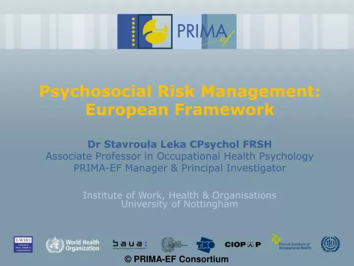 psychosocial risk management european framework