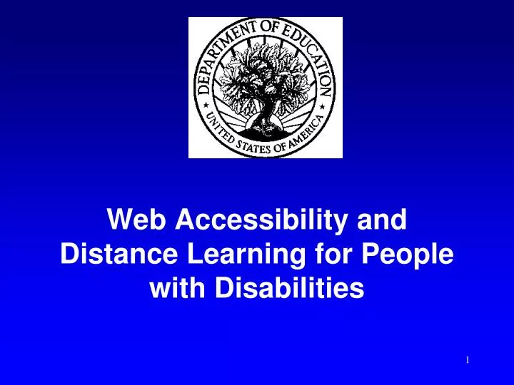 web accessibility and distance learning for people with disabilities