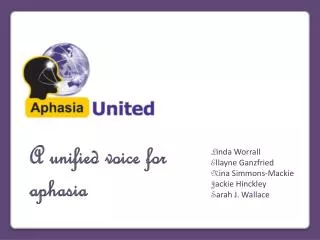A unified voice for aphasia