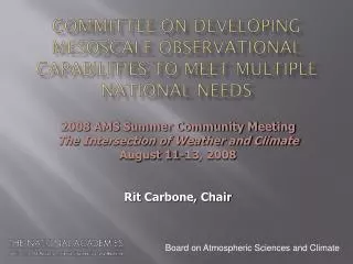 Committee on Developing Mesoscale Observational Capabilities to Meet Multiple National Needs