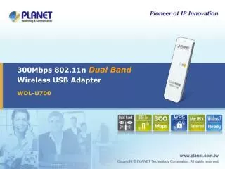 300Mbps 802.11n Dual Band Wireless USB Adapter