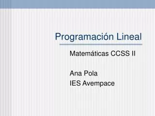 programaci n lineal