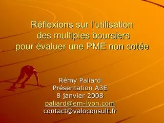 r flexions sur l utilisation des multiples boursiers pour valuer une pme non cot e