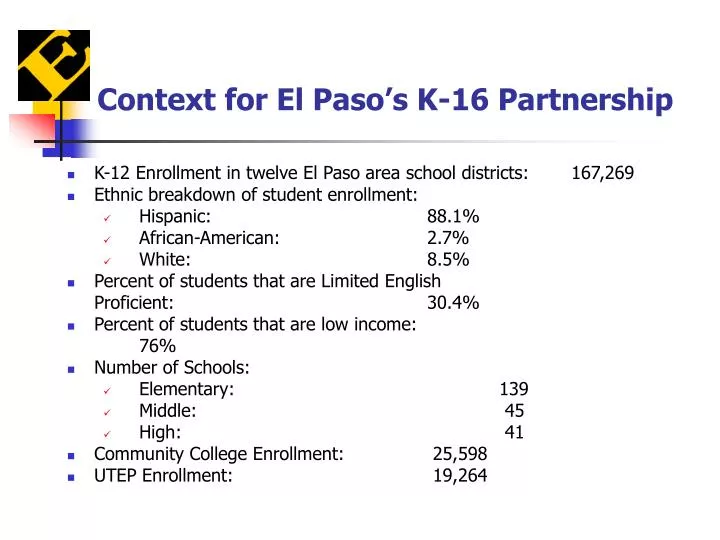 context for el paso s k 16 partnership