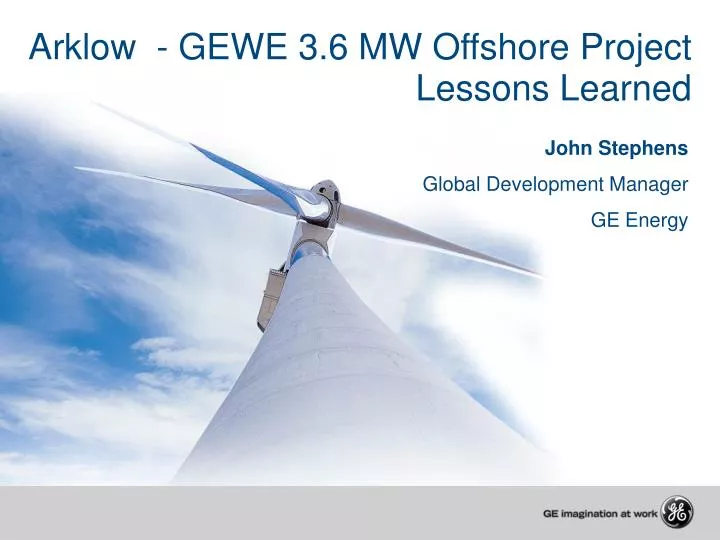 arklow gewe 3 6 mw offshore project lessons learned