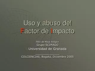 uso y abuso del f actor de i mpacto