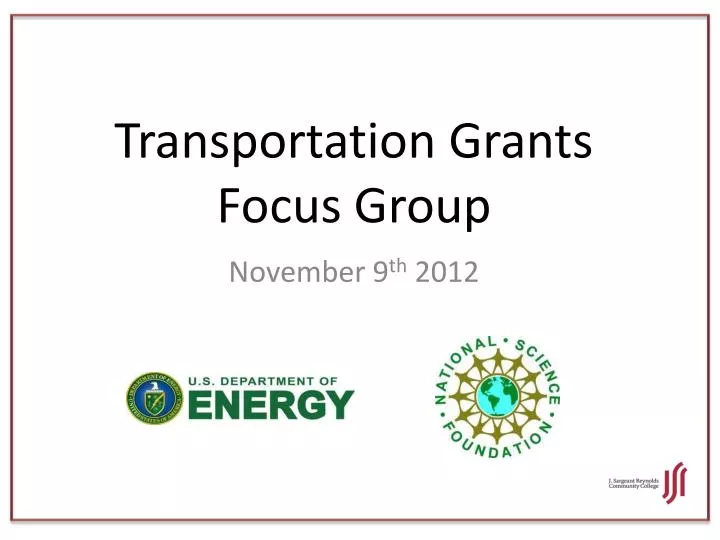 transportation grants focus group