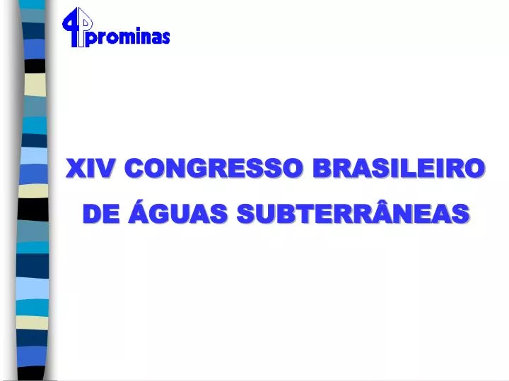 xiv congresso brasileiro de guas subterr neas