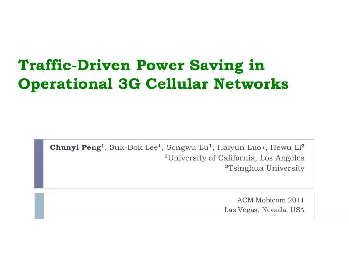 traffic driven power saving in operational 3g cellular networks
