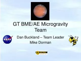 GT BME/AE Microgravity Team